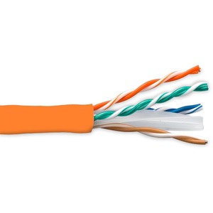 ENET CAT6 REEL 4pr Shielded Solid PVC UTP 24 AWG - Orange 1000FT