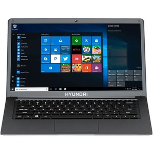 Hyundai HyBook, 14.1" Intel Celeron Laptop, 4GB RAM, 128GB Storage, 2.0MP Webcam, Expandable M.2 SATA SSD Slot, Windows 10 Home S Mode, WiFi, Grey