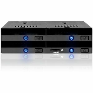 Icy Dock FlexiDOCK MB014SP-B Drive Enclosure for 5.25" SATA/600, 12Gb/s SAS - SATA Host Interface - Black