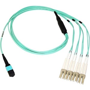 Axiom MPO Female to 4 LC Multimode OM4 50/125 Fiber Optic Breakout Cable - 40m