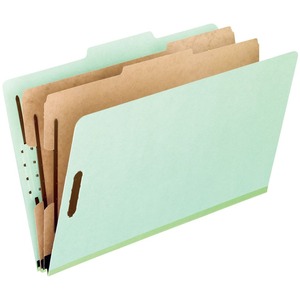 Pendaflex Pressboard Classification Folders, 8 1/2 X 11 , Letter Size, 2 Divider,Recycled, Corona Green, 10/Box
