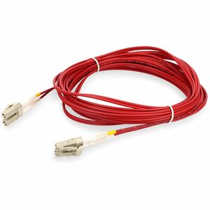 AddOn 0.5m LC to LC Red OM4 Duplex OFNR (Riser-Rated) MMF (Multi Mode) Fiber Patch Cable, 50/125