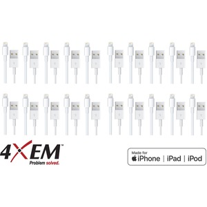 4XEM 20 Pack 3ft 1m Lightning Cable Compatible with Apple iPhone/iPad/iPod - MFi Certified