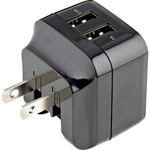 StarTech.com 2 Port USB Wall Charger, 17W Wall Charger Hub (2.4A & 1A port), Dual USB-A Power Adapter, Portable Charger for Phones/Tablets