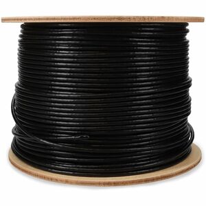 AddOn 1000ft Non-Terminated Black Cat6 UTP Outdoor Rated Copper Patch Cable