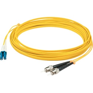 AddOn 20m LC (Male) to ST (Male) Straight Yellow OS2 Duplex Plenum Fiber Patch Cable