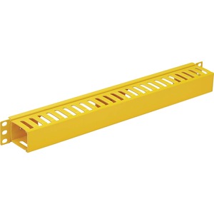 Tripp Lite by Eaton Horizontal Cable Manager - Finger Duct with Cover, Yellow, 1U