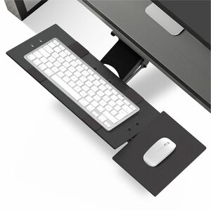 Wooden Adjustable Keyboard Tray Under Desk, Slide Out Keyboard & Mouse Platform Tray, C-Clamp - View #11
