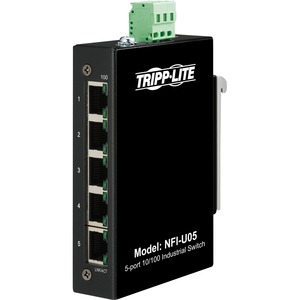 Tripp Lite by Eaton 5-Port Unmanaged Industrial Ethernet Switch 10/100 Mbps Ruggedized -40Â° to 75Â°C DIN/Wall Mount - TAA Compliant