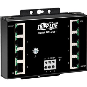 Tripp Lite by Eaton 8-Port Unmanaged Fast Industrial Ethernet Switch 10/100 Mbps Ruggedized -40Â° to 75Â°C DIN/Wall Mount - TAA Compliant