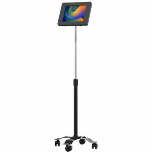 CTA Digital Compact Mobile Floor Stand with Universal Security Enclosure (Black)