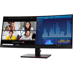 Lenovo ThinkVision P34w-20 34.1" UW-QHD Curved Screen LCD Monitor - 21:9 - Raven Black