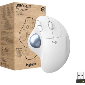 Logitech Ergo M575 for Business (Off-White) - Brown Box