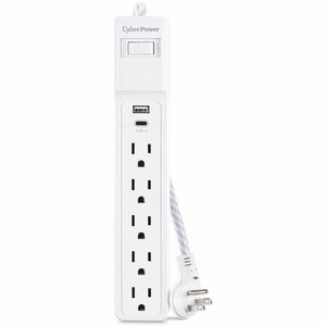 CyberPower P504UC Home Office 5 - Outlet Surge Protector with 500 J Surge Suppression