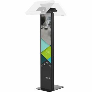 CTA Digital Premium Floor Stand Kiosk w/ Graphic Slots and Dual VESA Plates (Black)