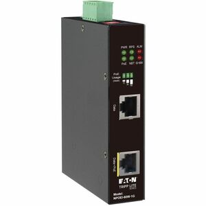 Tripp Lite by Eaton Industrial Gigabit Ethernet PoE injector 60W PoE++ 802.3bt Midspan -40â"? to +75â"? IP30 housing Dual 24-57VDC DIN rail 1 Port