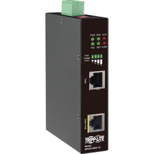 Tripp Lite by Eaton Industrial Gigabit Ethernet PoE injector 90W PoE++ 802.3bt Midspan -40â"? to +75â"? IP30 housing Dual 24-57VDC DIN rail 1 Port