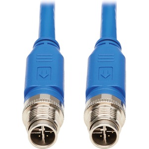 Tripp Lite M12 X-Code Cat6 1G UTP CMR-LP Ethernet Cable (M/M), IP68, PoE, Blue, 3 m (9.8 ft.)