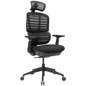 OFM Straton Series Mid Back Black Armless Vinyl Swivel Task Chair