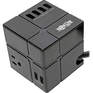 Tripp Lite Safe-IT Cube Surge Protector 3-Outlet 5-15R 6 USB Charging Ports