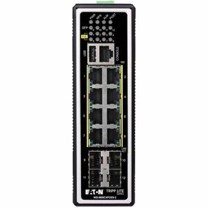 Tripp Lite by Eaton 8-Port Managed Industrial Gigabit Ethernet Switch - Layer 2, 1 Gbps, PoE+ 30W, 4 GbE SFP Ports, -40Â° to 75Â°C, DIN Mount - TAA Compliant