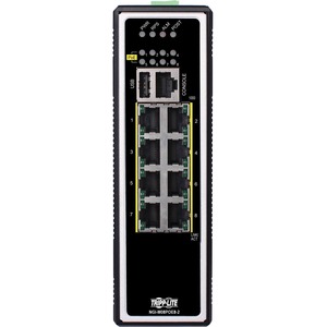 Tripp Lite by Eaton 8-Port Managed Industrial Gigabit Ethernet Switch - Layer 2, 1 Gbps, PoE+ 30W, -40Â° to 75Â°C, DIN Mount - TAA Compliant
