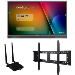 ViewSonic IFP6552-1C-E1 65 Inch 4K Ultra HD Interactive Flat Panel Display with Integrated Microphone, USB-C, Wireless AC Adapter, and Wall Mount