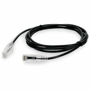 AddOn 7ft Black CAT6 Slim PVC Ethernet Cable Non-Booted RJ-45 M/M CAT 6