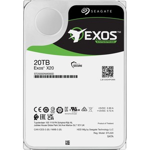 Seagate Exos X20 ST20000NM000D 20 TB Hard Drive - Internal - SATA (SATA/600) - Conventional Magnetic Recording (CMR) Method