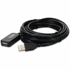 AddOn 50ft Active USB A 2.0 Male to Female Black Cable