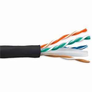 ENET Cat6 Stranded 23AWG 4Pair, 550 MHz Copper Cable UTP CMR Jacket 1000ft, Black