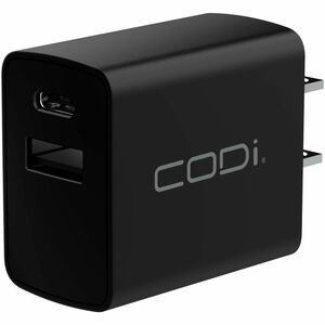 CODi Dual Port 20W Wall Charger/AC Adapter (USB-C, USB-A Outputs)