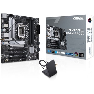 Asus Prime B660M-A AC D4 Desktop Motherboard - Intel B660 Chipset - Socket LGA-1700 - Intel Optane Memory Ready - Micro ATX