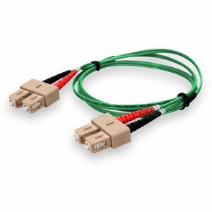 AddOn 2m SC to SC Green OM4 Duplex OFNP (Plenum-Rated) TAA MMF (Multi Mode) Fiber Patch Cable, 50/125