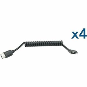JAR Systems - USB-C to USB-C Tip Connectors - 4 Pack - 4 USB-C to USB-C Coiled Cables - AC Adapter-Free Charging