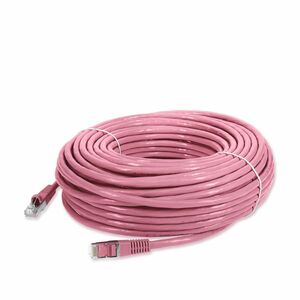 AddOn 60ft Pink CAT6 Shielded PVC Ethernet Cable Snagless Easy Clear Boot RJ-45 M/M CAT 6