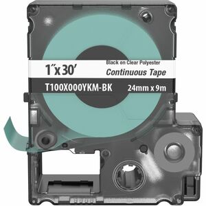 Panduit PXE T100X000YKM-BK MP Printer Cont Tape, Safety & ID, Polyester, Blk/Clr, 1" W