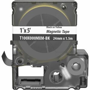 Panduit PXE T100X000MXM-BK MP Printer Cont. Tape, Safety & ID, Magnetic, Blk/Ylw, 1" W
