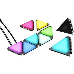 Corsair iCUE LC100 Case Accent Lighting Panels - Mini Triangle - 9x Tile Expansion Kit