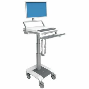 Capsa Healthcare - T7 Non-Powered Cart (T75-N-2P10010) - Non-Powered Mobile Computing Cart - No Power System - Manual Lift - No Battery