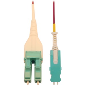 Tripp Lite 40/100/400G Multimode 50/125 OM4 Fiber Optic Cable (Duplex SN-PC to Duplex LC-PC M/M), LSZH, Magenta, 1 m (3.3 ft.)