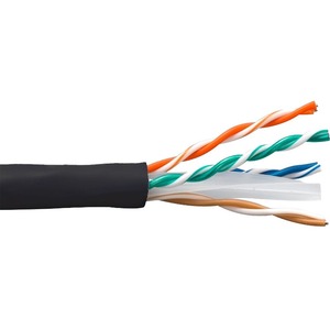 ENET Cat5e Stranded 24AWG 4Pair, 350 MHz Copper Cable UTP CMR Jacket 1000ft, Black