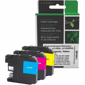 Clover Imaging Remanufactured High Yield Cyan, Magenta, Yellow Ink Cartridges for Brother LC103XL 3-Pack