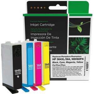 Clover Imaging Remanufactured Black High Yield, Cyan, Magenta, Yellow Ink Cartridges for HP 564XL/564 (N9H60FN) 4-Pack