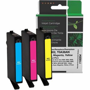 Clover Imaging Remanufactured Cyan, Magenta, Yellow Ink Cartridges for HP 902 (T0A38AN) 3-Pack