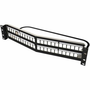 Ortronics Clarity 48-Port 2RU Shielded High Density Jack Unloaded Angled Panel Black