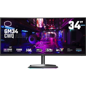 Cooler Master GM34-CWQ ARGB 34" Class UW-QHD Curved Screen Gaming LCD Monitor - 21:9