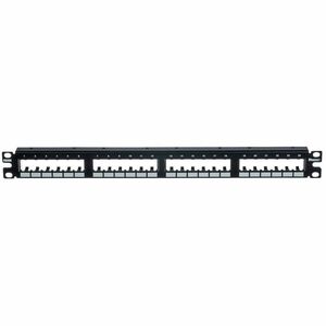 PanNet Mini-Com, Flat,Unshielded, Patch Panel, 24 Port, 1 RU, Black