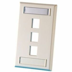 Ortronics Single Gang Keystone Faceplate, 3 Port, Cloud White