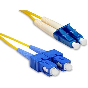 ENET SC APC to LC UPC 9/125 Singlemode Duplex Fiber Cable - Yellow 20 Meter